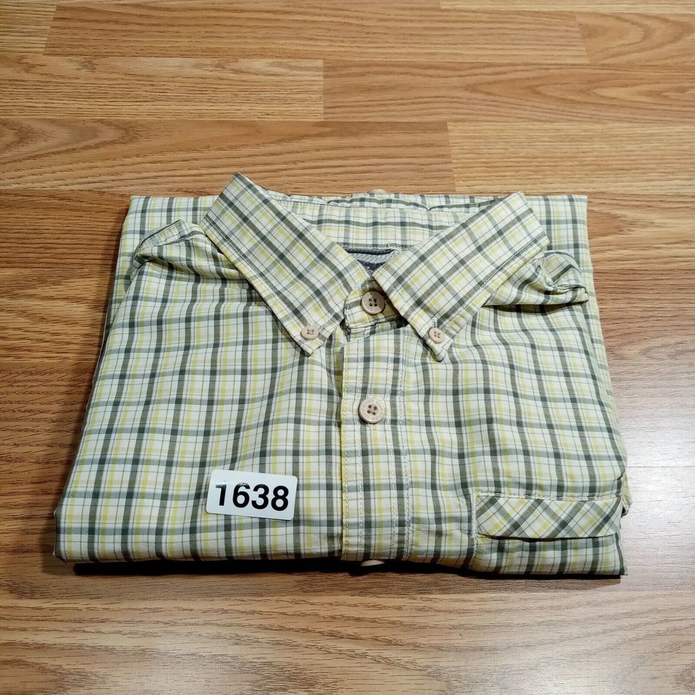 Eddie Bauer Vented Shirt Mens Sz XL Poly/Nylon Plaid Short Sleeve Button‎ Down - Picture 11 of 11